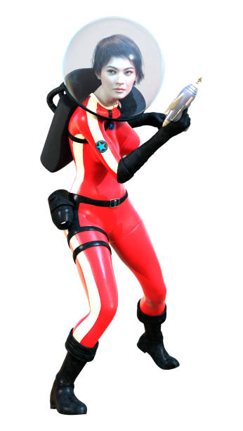 istock 3D illustration astronaut woman on white 1225021580