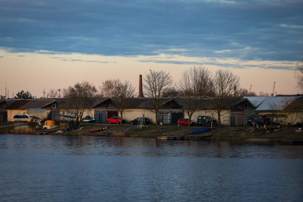 istock Rural cityside view with in evening sunset. 1225022564