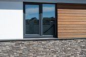 mixed wall cladding of a private house