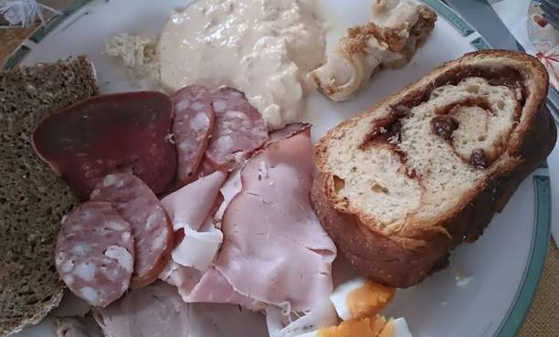 istock sausage and cake on a plate 1225025696