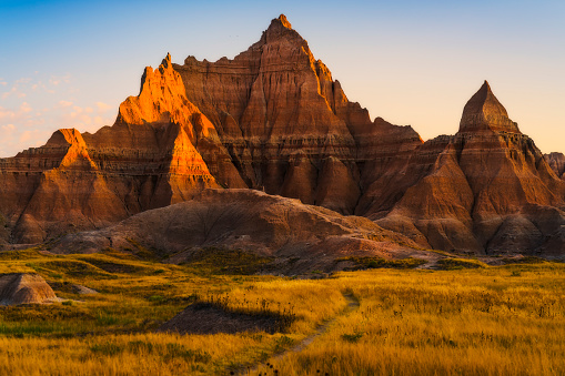 hermosos paisajes en el parque nacional badlands, Dakota del Sur, usa. photo