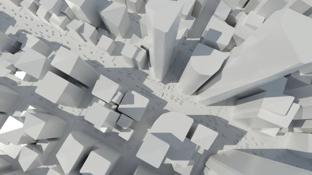 istock Modern, clean city seen from an elevated position. Smart cities, futuristic concept. Digital 3D render. 1225029807