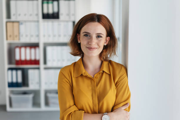 istock Self-assured relaxed young businesswoman 1225031766