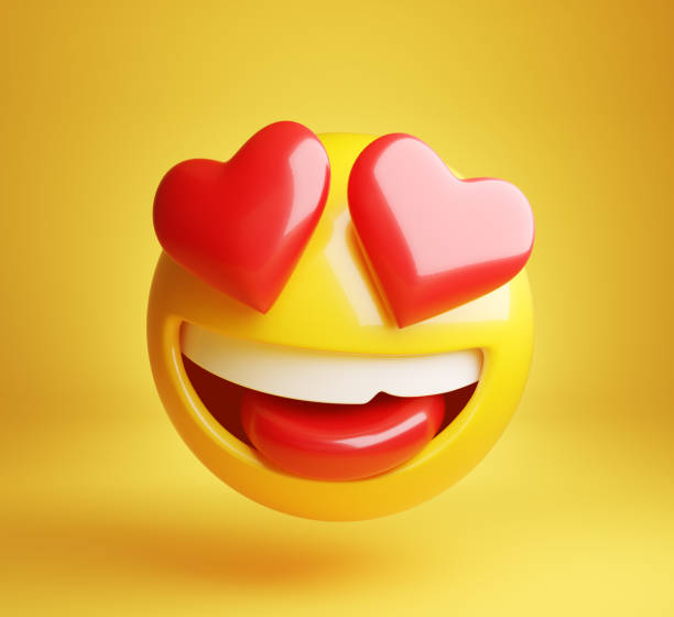 istock Falling in love emoji isolated on a yellow background. Clipping path included. 1225034513