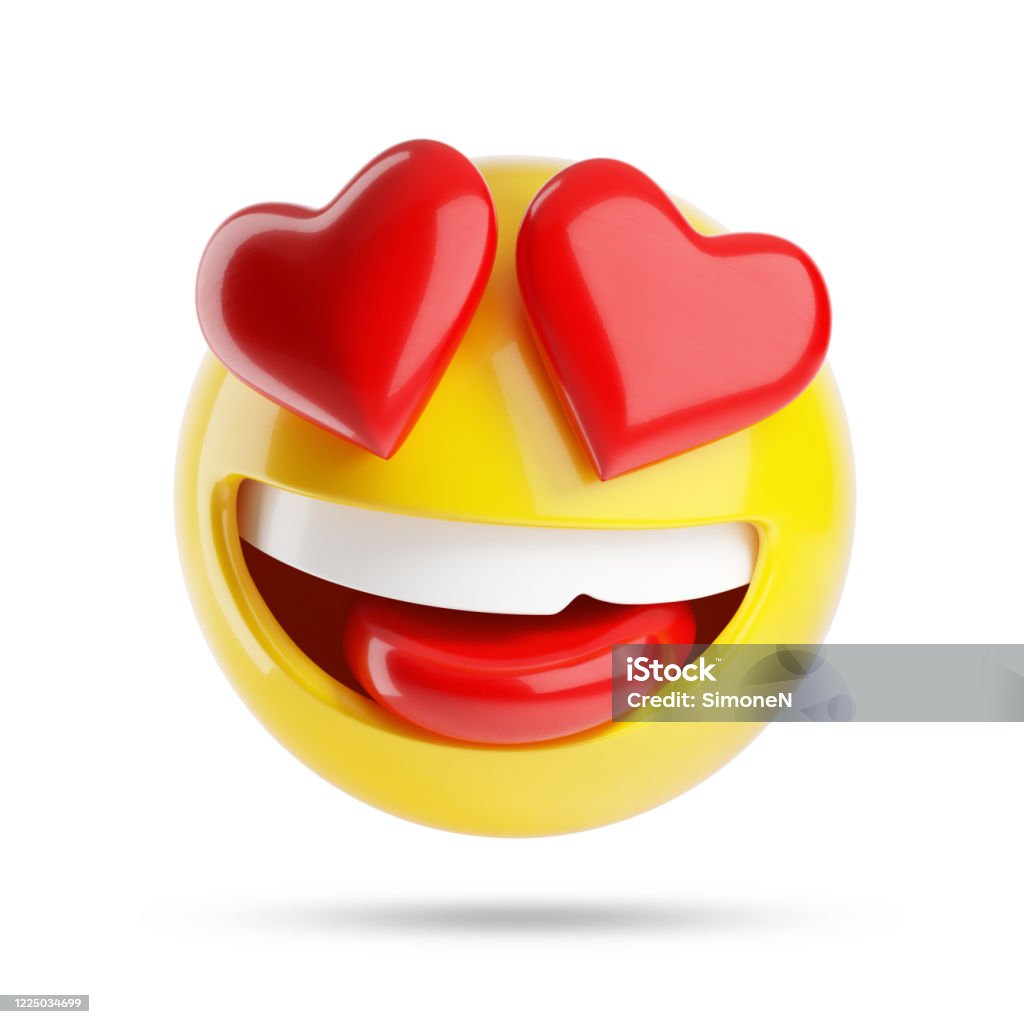 Falling In Love Emoji Isolated On White Background 3d Illustration ...