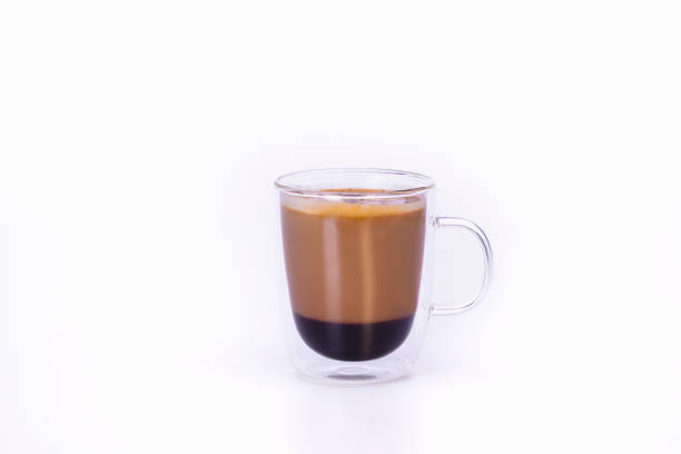 istock view of a glass cup with a capuccino 1225043687
