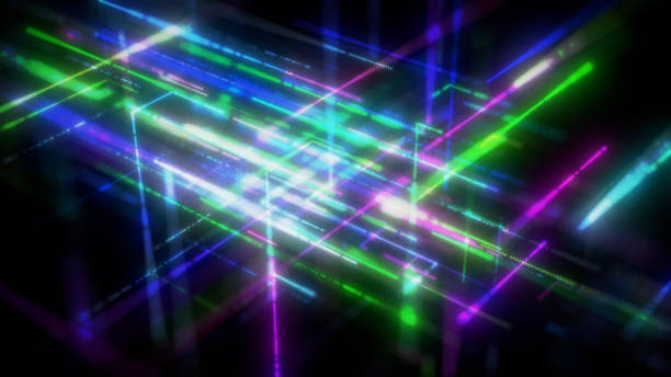 istock Glowing lights grid futuristic background 1225046342