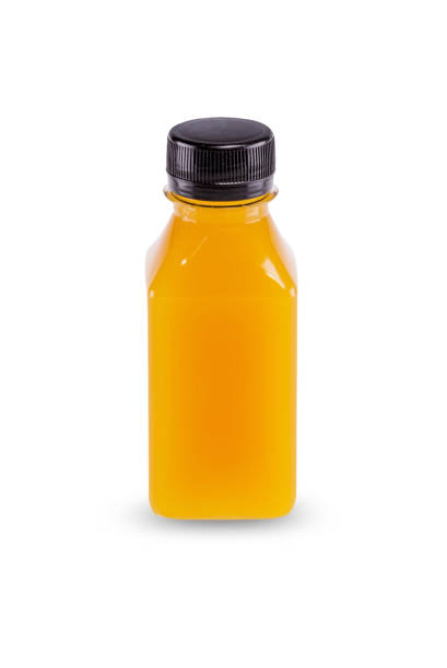 istock Orange juice bottle isolated 1225056875