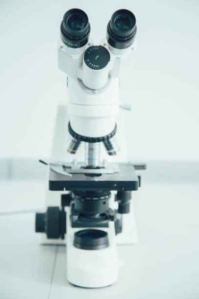 istock Modern professional microscope in the laboratory without people 1225057869