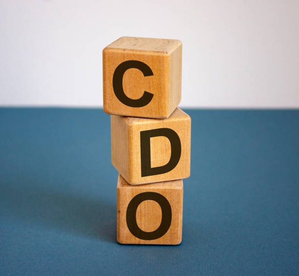 istock Concept word 'CDO' on cubes on a beautiful blue background. Business concept. 1225058410