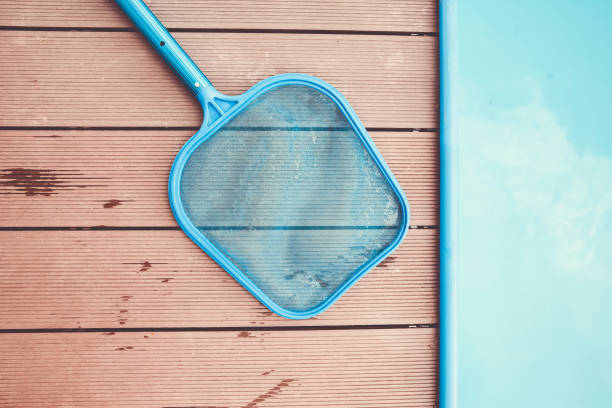 istock Net by the swimming pool, maintenance color toned image) 1225058491