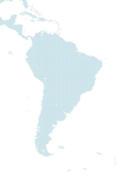 noktalı güney amerika haritası. büyük boy. - argentina honduras stock illustrations