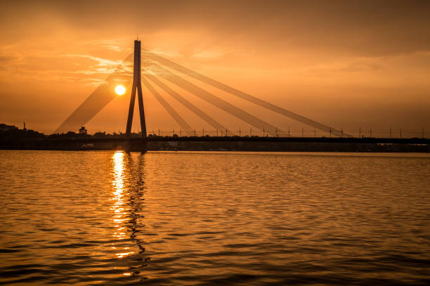 istock Sunset in Riga over a river of Daugava 1225065576
