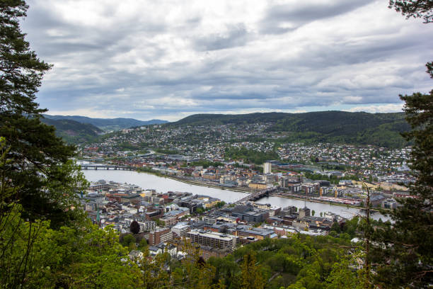 istock City in Norway from a mountain ridge and forest 1225065630