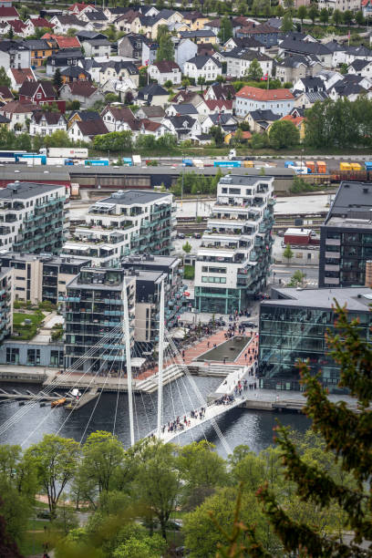 istock City in Norway from a mountain ridge and forest 1225065649
