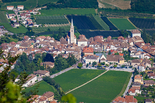 Caldaro sulla Strada del Vino – vineyards valley near Bolzano – Dolomites, Italy