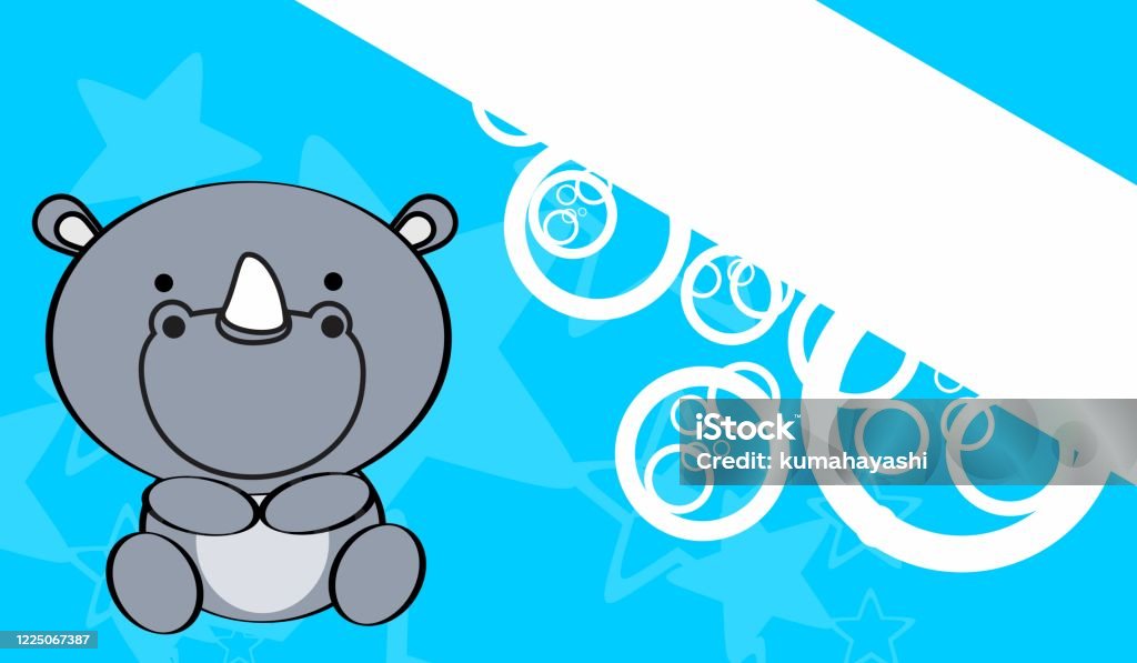 Ilustración de Kawaii Bebé Rinoceronte Dibujos Animados Sentado Sesión De  Fondo y más Vectores Libres de Derechos de Alegre - iStock