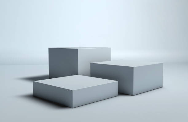 istock Cube podium white background shelf for advertising product. 3d illustration 1225070820