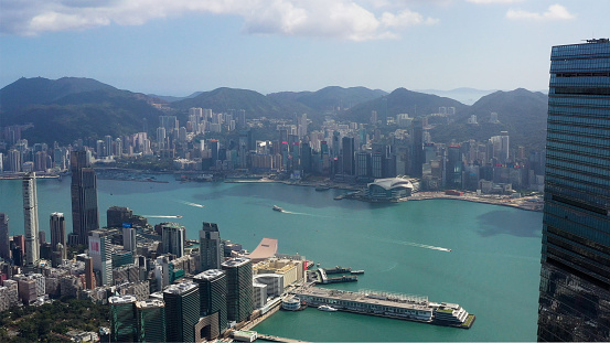 Hong Kong Victoria Harbour view from the Peak