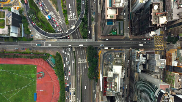 istock Hong Kong traffic and roads from directly above 1225072704