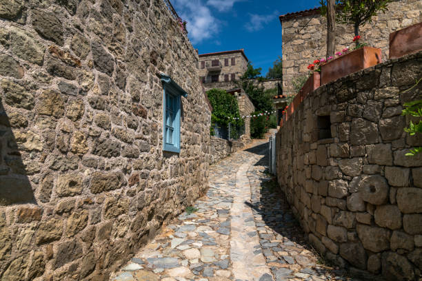 adatepe village, ayvalik, turkey - çanakkale city imagens e fotografias de stock