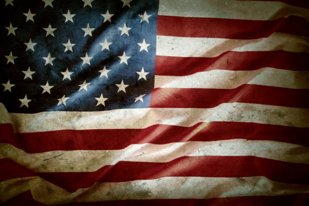 istock Grunge American flag 1225075576