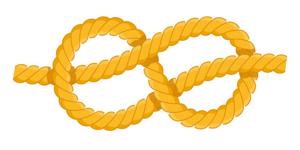 illustrations, cliparts, dessins animés et icônes de figure huit noeuds vectoriel icône à plat isolé - tangled rope tied knot backgrounds