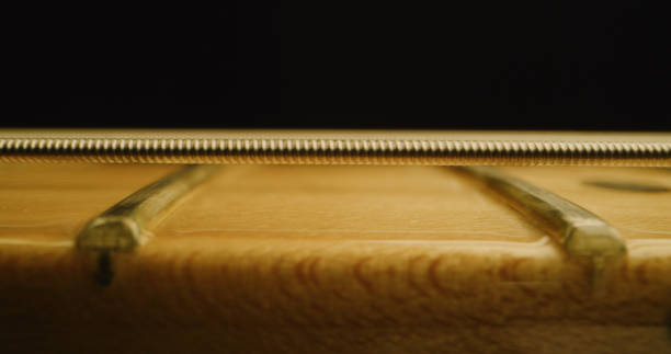 classical wooden guitar studio shot