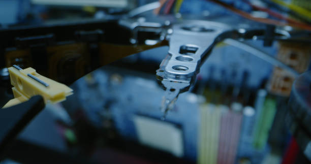 istock Actuator arm of a HDD in operation 1225079286