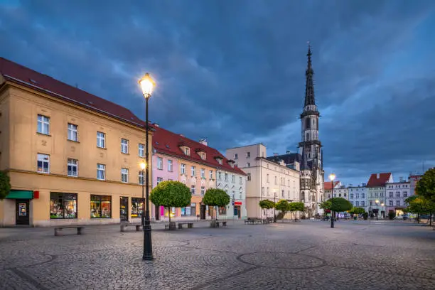 Photo of Zabkowice Slaskie, Poland. Market square at dusk