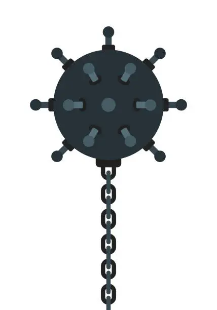 Vector illustration of Sea underwater mine flat vector