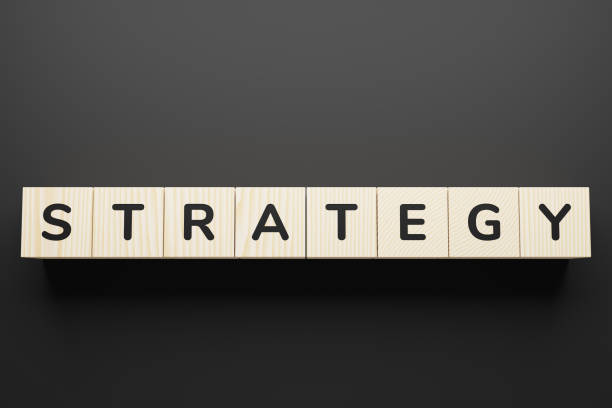 istock Strategy inscription on the children's blocks. 1225080313