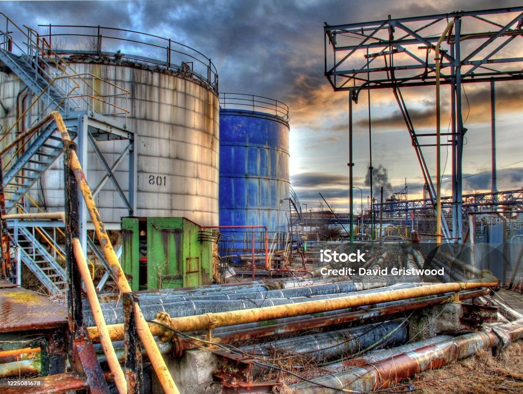 ICI Chemical Plant, Teesside A close up of part of the chemical plant at ICI in Teesside Teesside - Northeast England Stock Photo