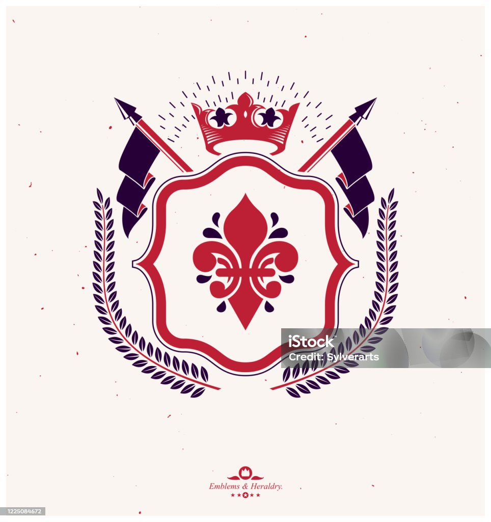 File Label Heraldry Vintage Vector Design Element Retro Style Label Heraldry Stock ...