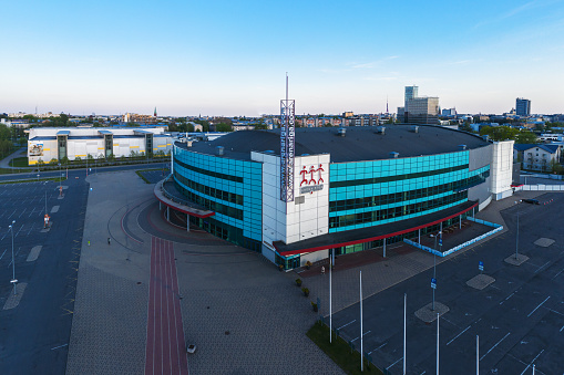 Royal Arena in Copenhagen, Denmark under blue sky