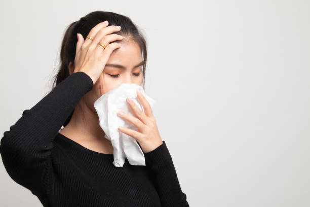 istock Young Asian woman got sick and flu. 1225086594