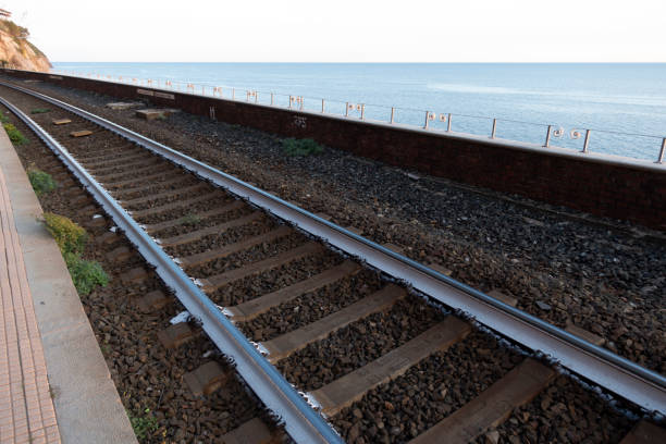 istock Train tracks at Manarola Train Station in Cinque Terre 1225089353