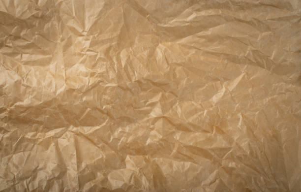 istock Sheet of Brown Thin Crumpled Craft Paper Background 1225094422