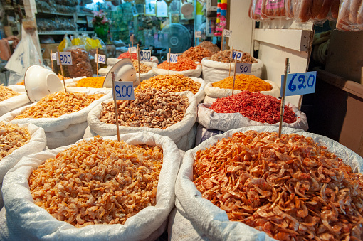 Dry fish market in Thailand
