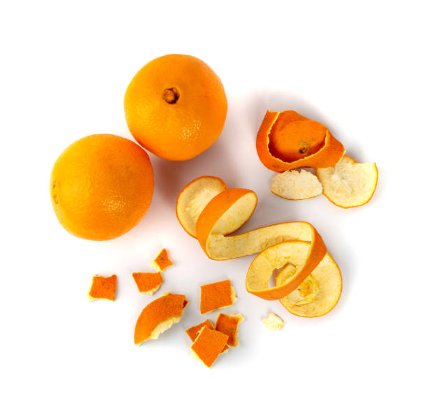 istock Dry Orange Peel or Zest Isolated on White Background 1225097050