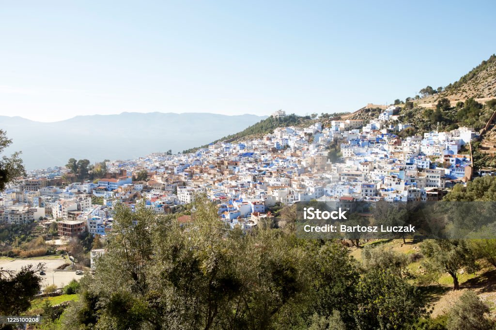 Panoramic view at Chefchouen city, Morocco Africa Stock Photo