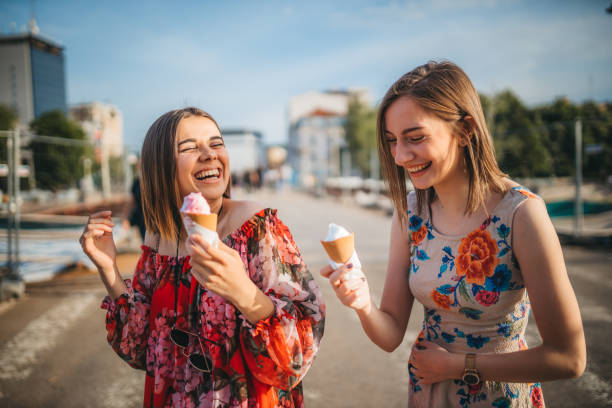 istock Smiling young friends enjoy a summer day 1225102500