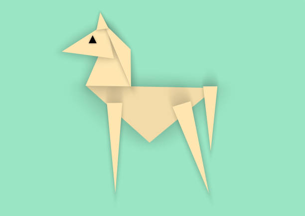 istock Isolated horse, vector illustration in abstract style of paper cut from triangles 1225105036