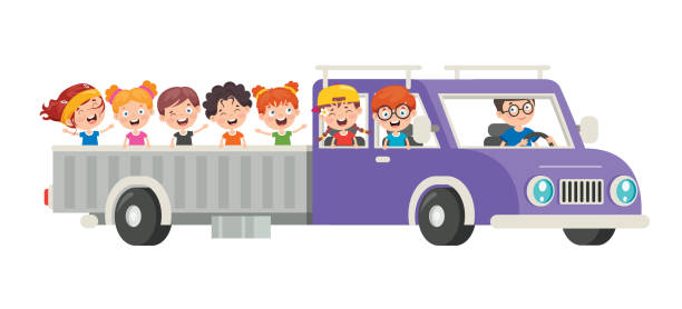 postacie z kreskówek podróżujące z pojazdem - accident taxi driving tourist stock illustrations