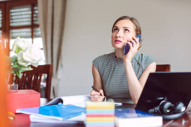 istock Businesswoman cannot tolerate working from home any longer 1225110427