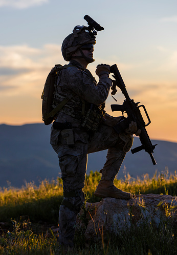 Army Soldier at sunset