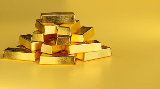 Gold bars stock photo
