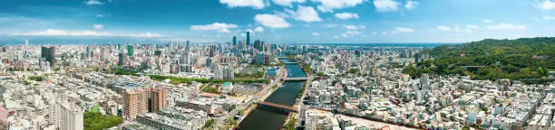 Aerial view of love river and kaohsiung city. Taiwan
