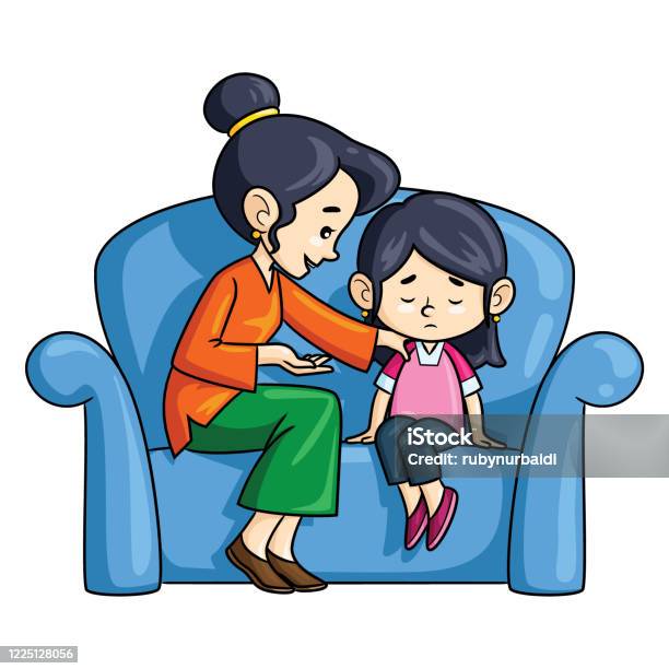 Cartoon Mother Advises Her Daughter Stock Illustration - Download Image Now  - Adult, Advice, Cartoon - iStock