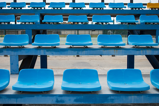 empty blue stadium